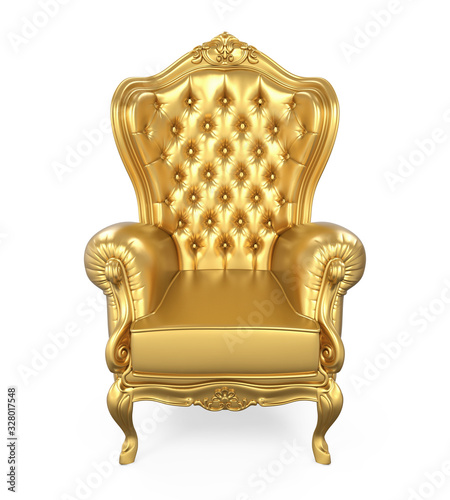 Golden Throne Chair Isolated