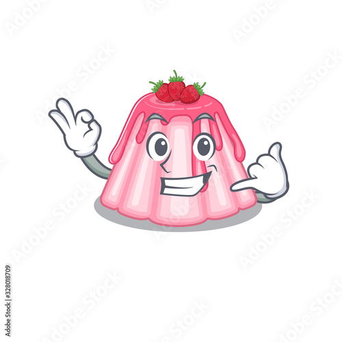 Call me funny strawberry jelly cartoon character concept