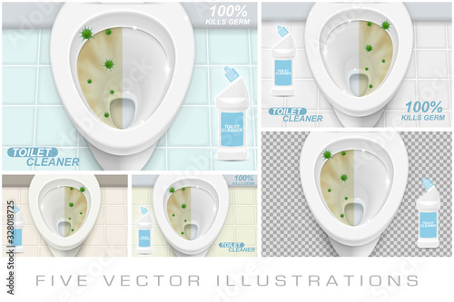 Toilet cleaner gel ads
