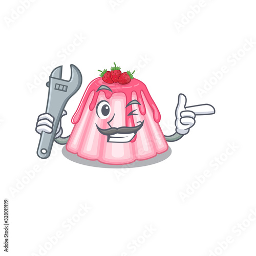 Smart Mechanic strawberry jelly cartoon character design