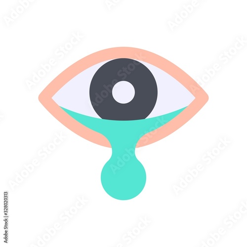 virus transmission related conjunctivitis eye vector in flat design,