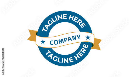 Vintage Circle Shape Company Blue Colour Vector Logo Design Graphic Elements Template