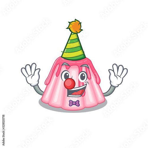 Funny Clown strawberry jelly cartoon character mascot design