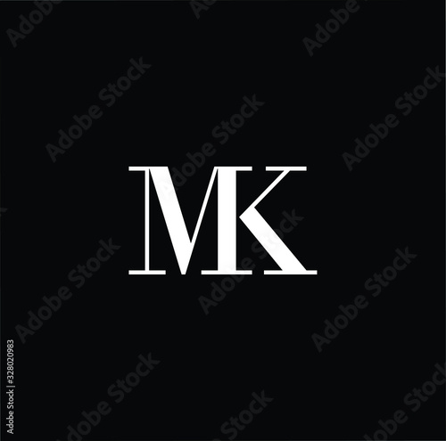 Initial based modern and minimal Logo. MK KM letter trendy fonts monogram icon symbol. Universal professional elegant luxury alphabet vector design photo