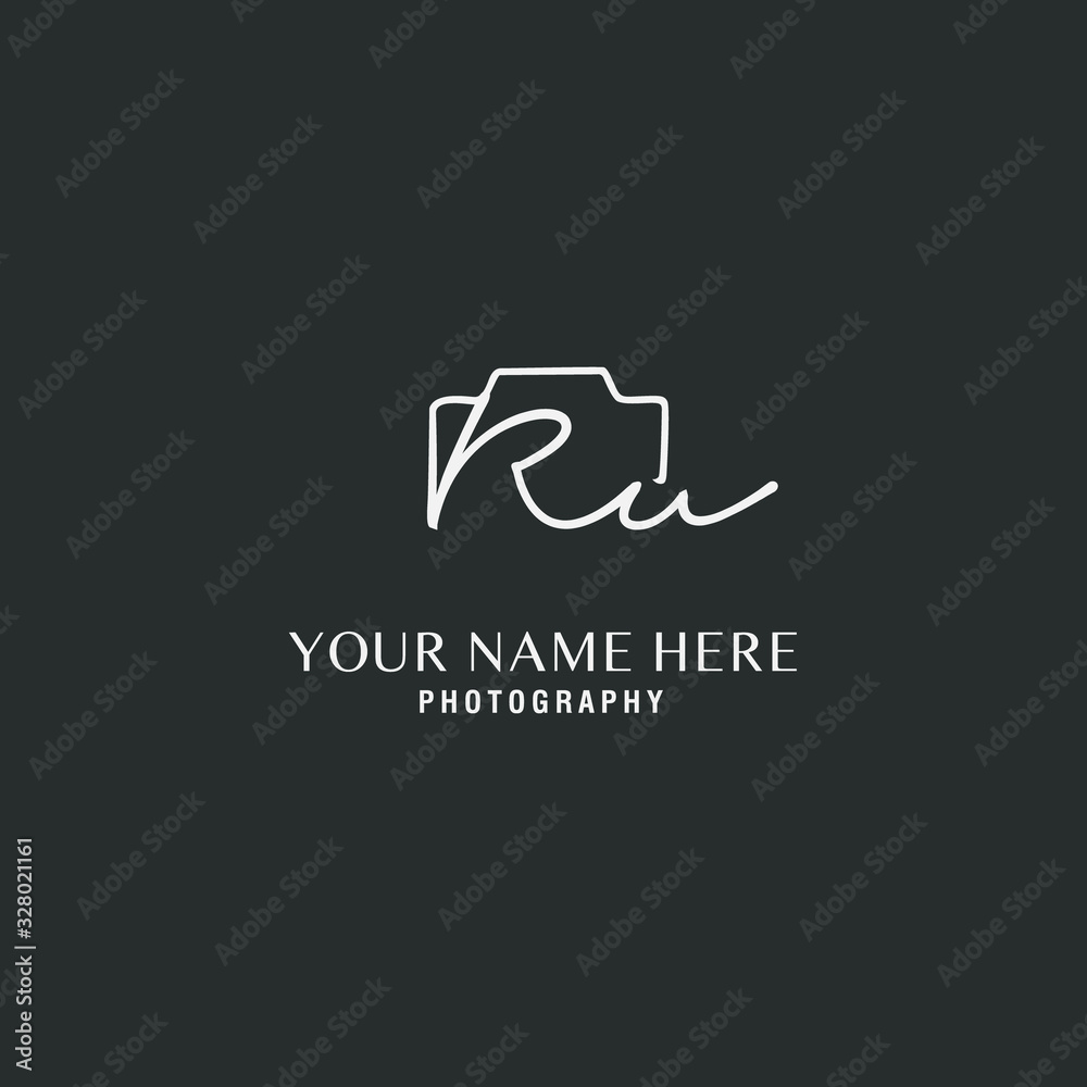 Ru Initial Signature Photography Logo
