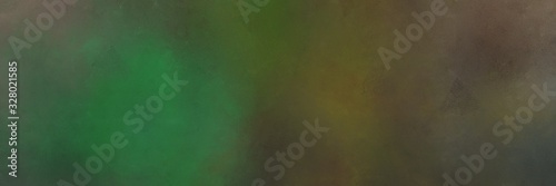 abstract painting background graphic with dark olive green, pastel brown and sea green colors and space for text or image. can be used as horizontal background graphic