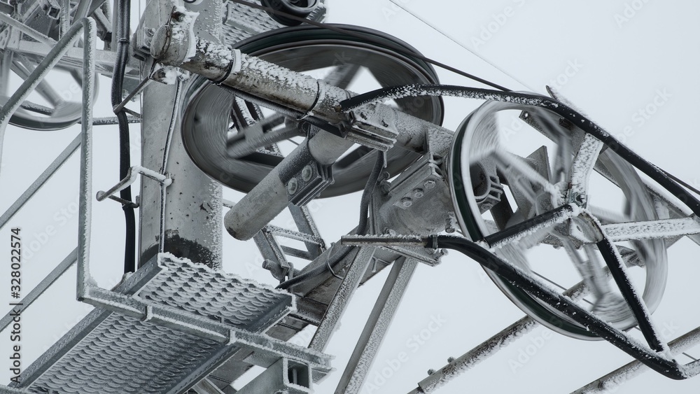 Obraz premium Heavy machinery working in low temperature