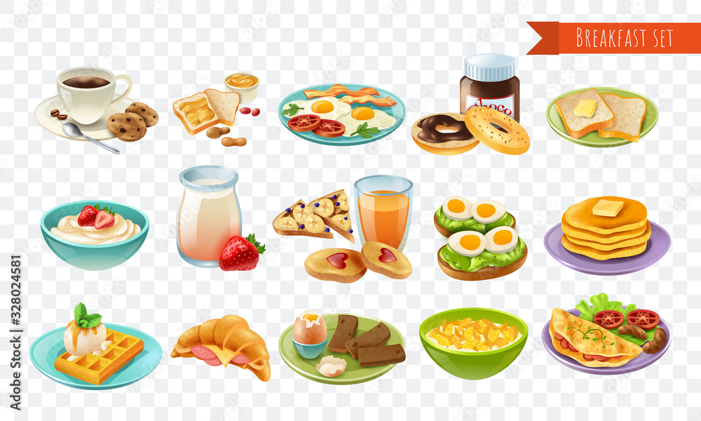 Breakfast Transparent Set Breakfast Transparent Set