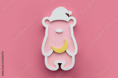 Tableau sur toile Teddy bear led nightlight for baby room