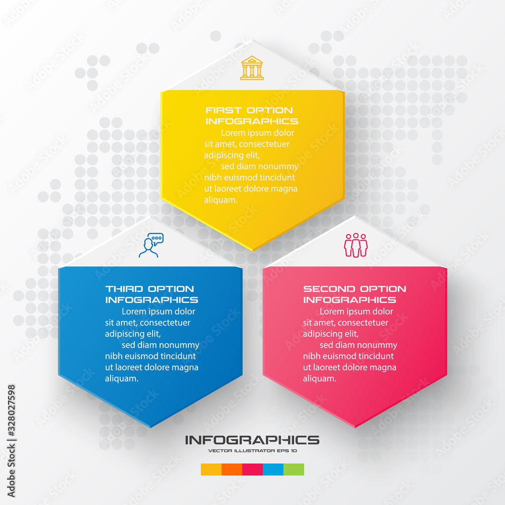 Vector illustration with 3 options,Template for graphs and diagrams,Hexagon infographic. Vector illustration with 3 options,Template for graphs and diagrams,Hexagon infographic.