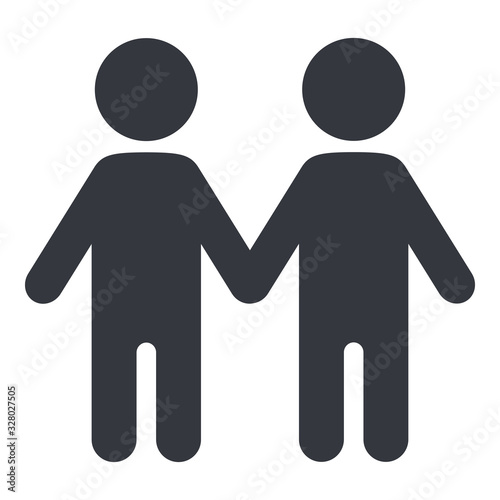 Friendship Icon. Two Persons Holding Each Other Hands photo