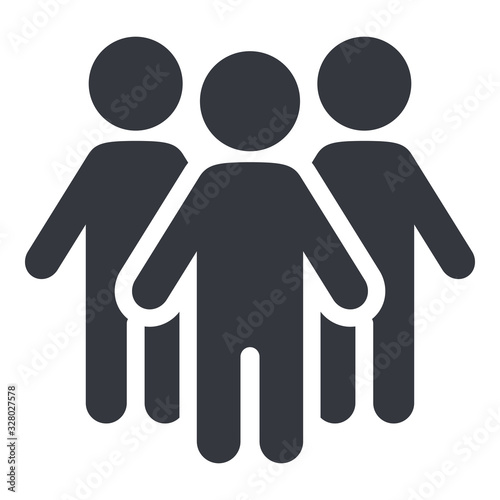 Vector Black Silhouette Icon - Group of People