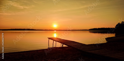Fototapeta Naklejka Na Ścianę i Meble -  Wonderful sunset over a lake in the North