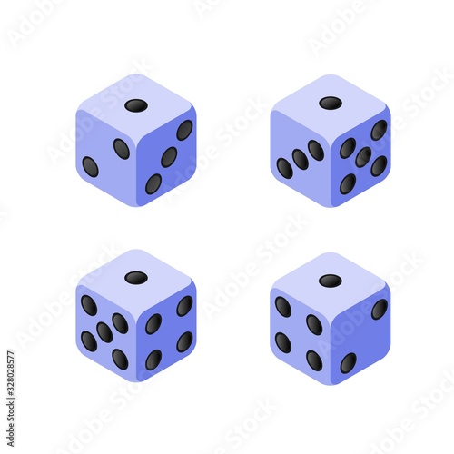 Set of isometric game dice. 