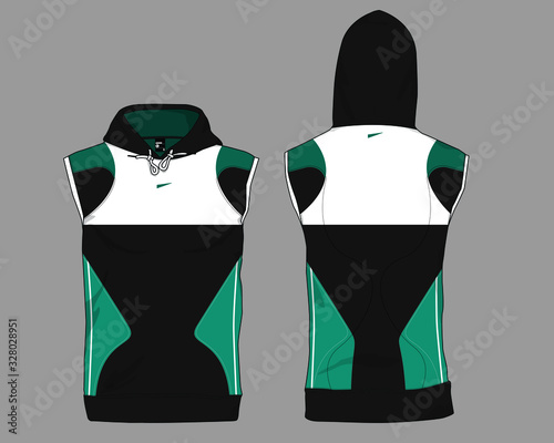 Jersey uniform sports template Hoodie sleeveless vector