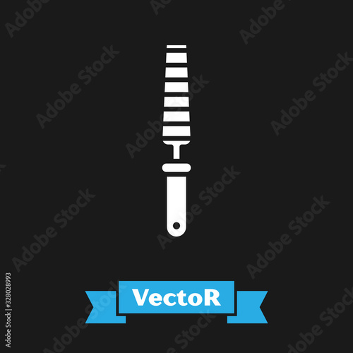 White Chisel tool for wood icon isolated on black background. Vector Illustration