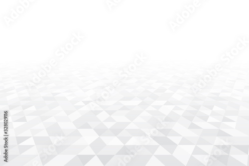 White and grey triangle perspective vector illustration. Abstract white mosaic background with triangular shapes.