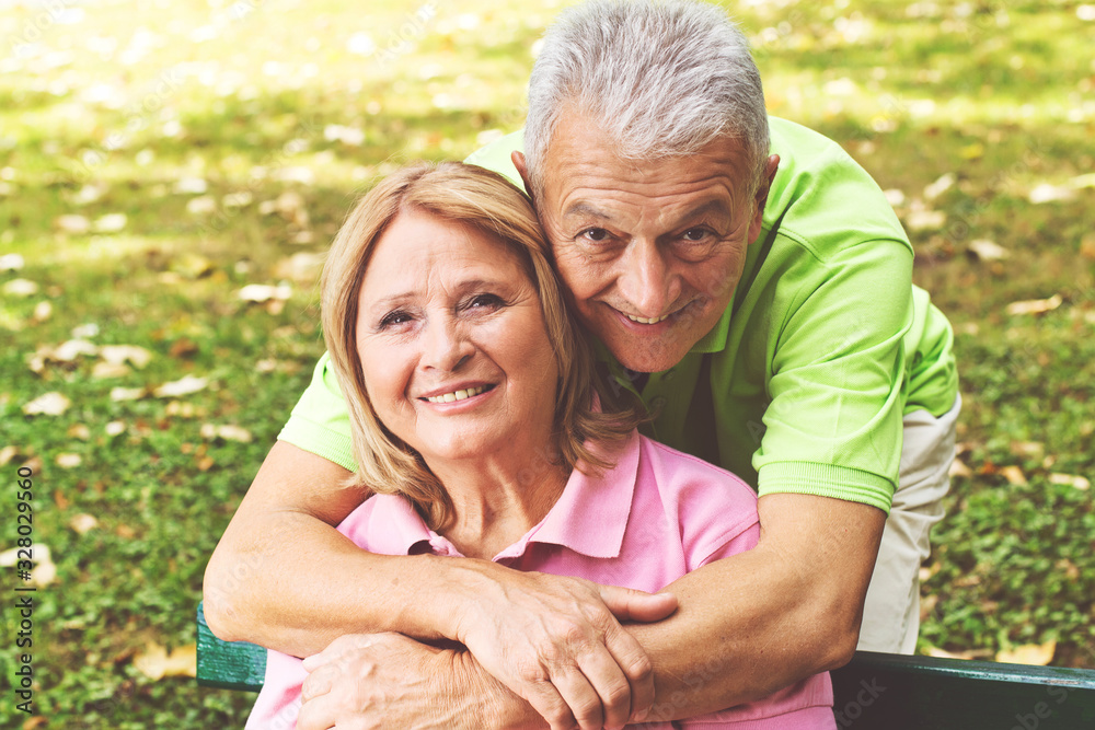 Portrait of happy senior couple in love