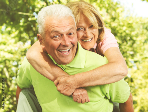 Portrait of happy senior couple in love