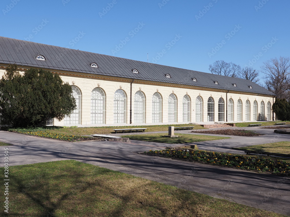 Orangery in park in Wilanow at Warsaw capital city of Poland