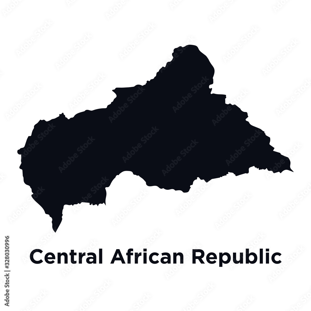 Map of Central African Republic, Africa, isolated on white - vector Map of Central African Republic, Africa, isolated on white - vector