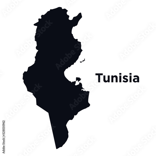 Map of Tunisia  Africa  isolated on white - vector