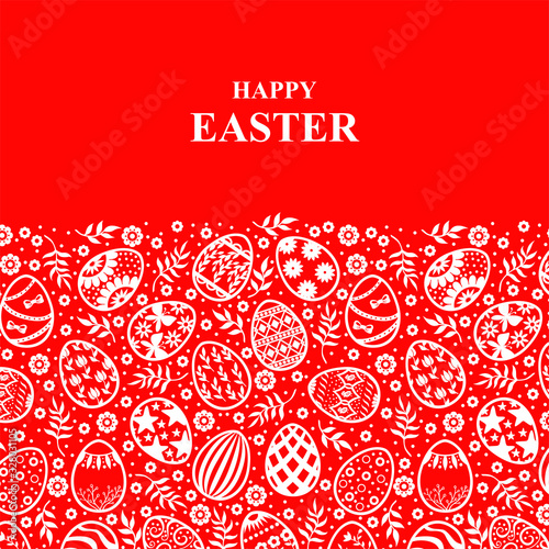 Easter card with decorative eggs ornament