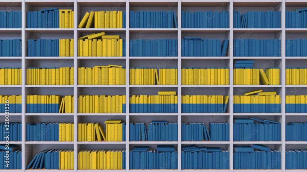 Many spines of the books form the Swedish flag. Education or science in Sweden Many spines of the books form the Swedish flag. Education or science in Sweden