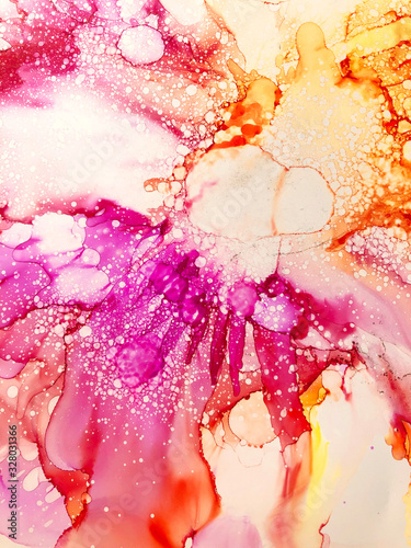 Colorful alcohol ink art by nonaharu.