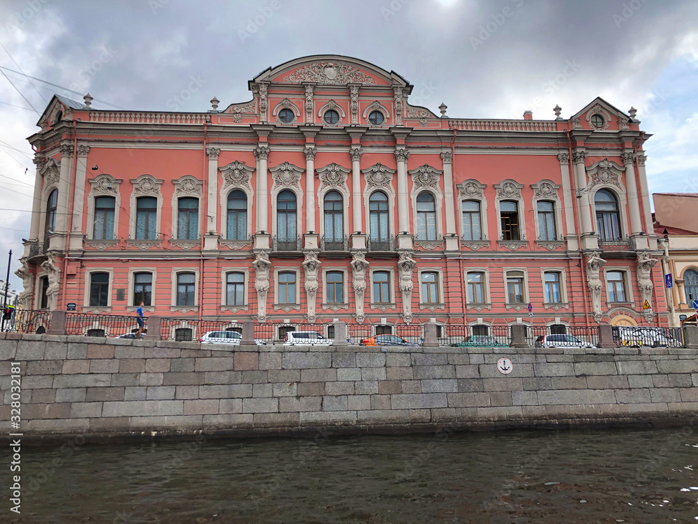 St. Petersburg, Russia: Belozersky Palace a Neo-Baroque palace, View from Fontanaki Canal