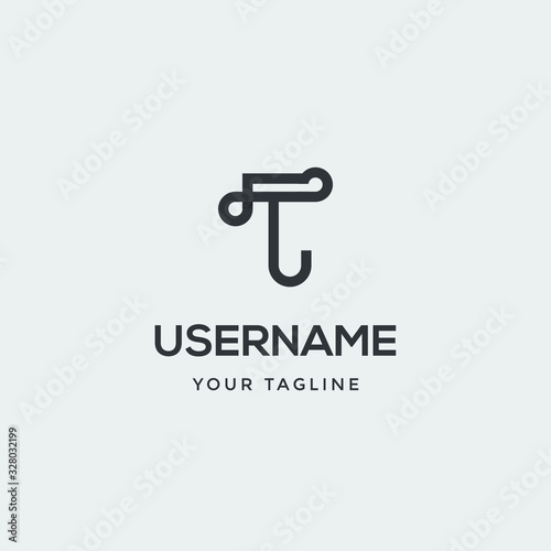 letter t modern logo template design