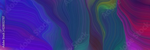 futuristic banner with waves. curvy background design with dark slate blue, dark slate gray and purple color © Eigens