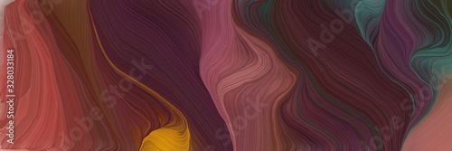 landscape orientation graphic with waves. abstract waves illustration with old mauve, moderate red and sienna color