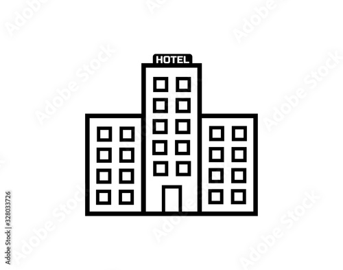 Hotel icon for hospitality and travel accommodations