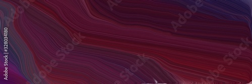 futuristic banner with waves. modern soft curvy waves background illustration with very dark magenta, old mauve and very dark blue color