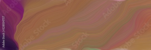 creative banner with pastel brown, old mauve and very dark violet color. abstract waves illustration