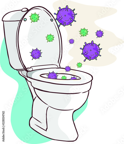 Open toilet lid cause dispersal of germ as a result of flushing