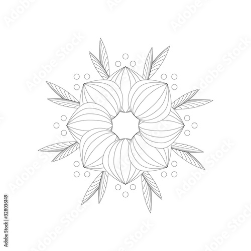 Mandala. Coloring book antistress. Template for mehendi. Oriental drawing. Islam, Arabic, Indian, Moroccan, Spanish, Turkish, Pakistani, Chinese. Vector illustration. Isolated on a white background.