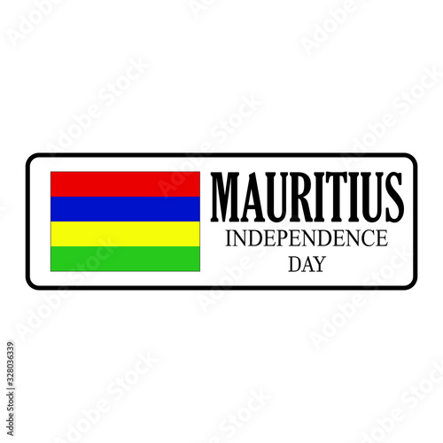Mauritius Independence Day on March 12 Greeting card, poster, banner with flag. Vector Illustration on white background