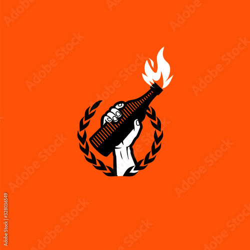 protest logo molotov riot movement design photo