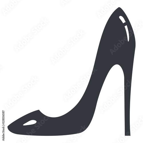 Vector Black Silhouette Women Shoes Icon