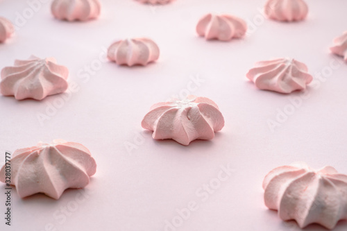 Aerial dessert on a pink background for a girl's holiday