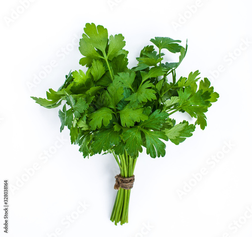 parsley bunch on white background