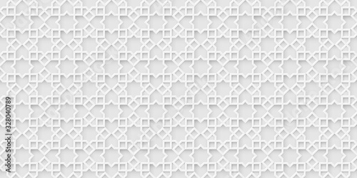 White islamic background, light arabic pattern
