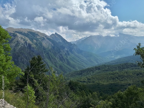 Mountains Zelengora and Volujak and canyon of river Sutjeska between them