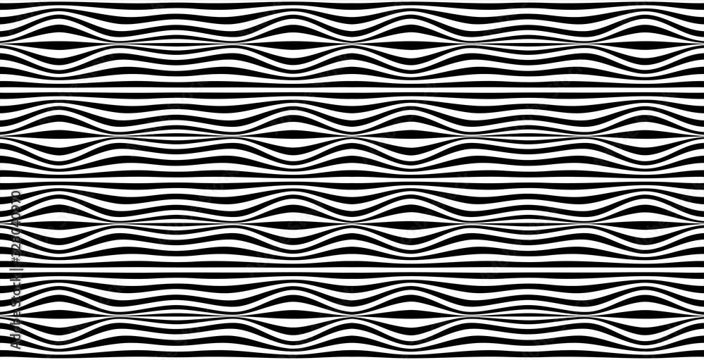 Black white striped waves-17