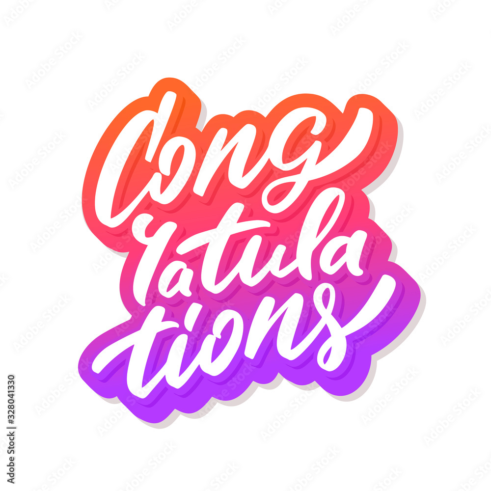 Congratulations. Greeting card. Vector lettering. Congratulations. Greeting card. Vector lettering.