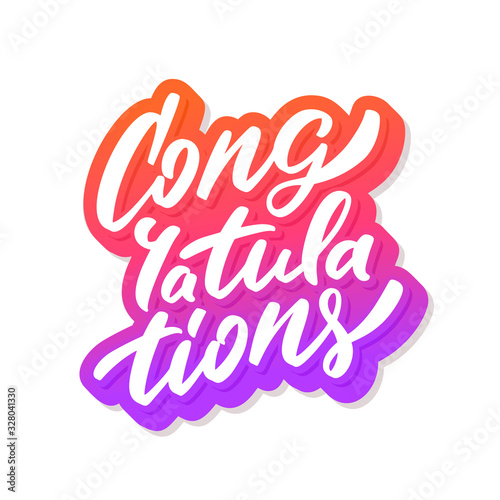 Congratulations. Greeting card. Vector lettering.