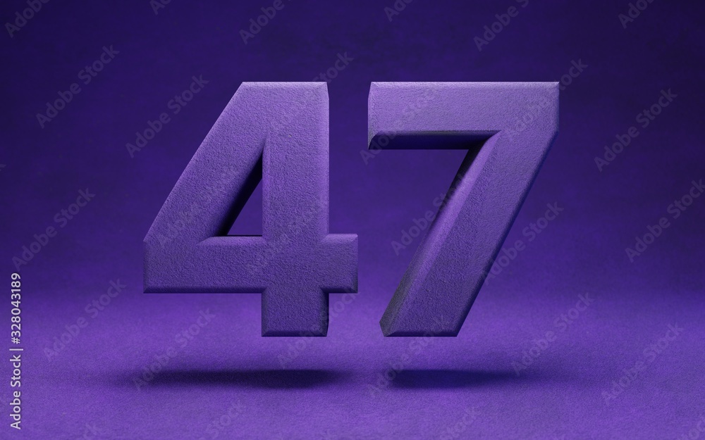 Obraz premium Violet velvet number 47. Indigo color font character.