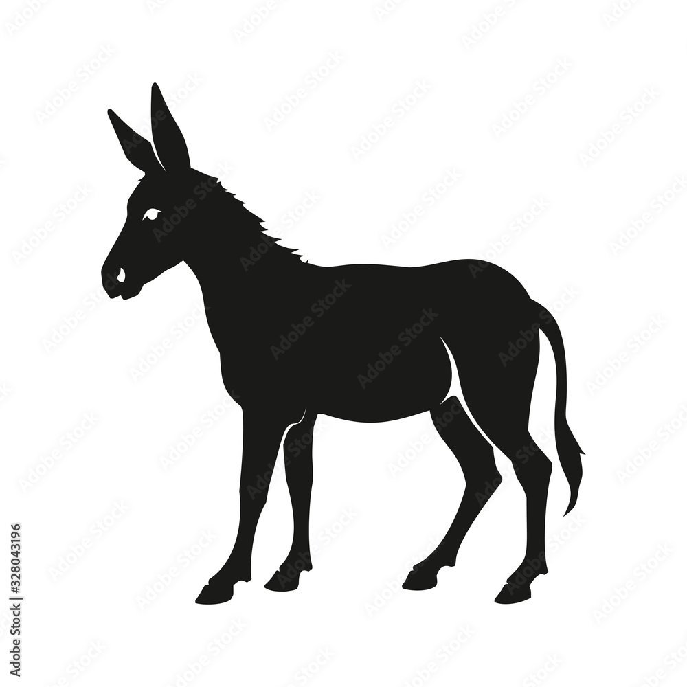 Donkey silhouette isolated vector illustration design